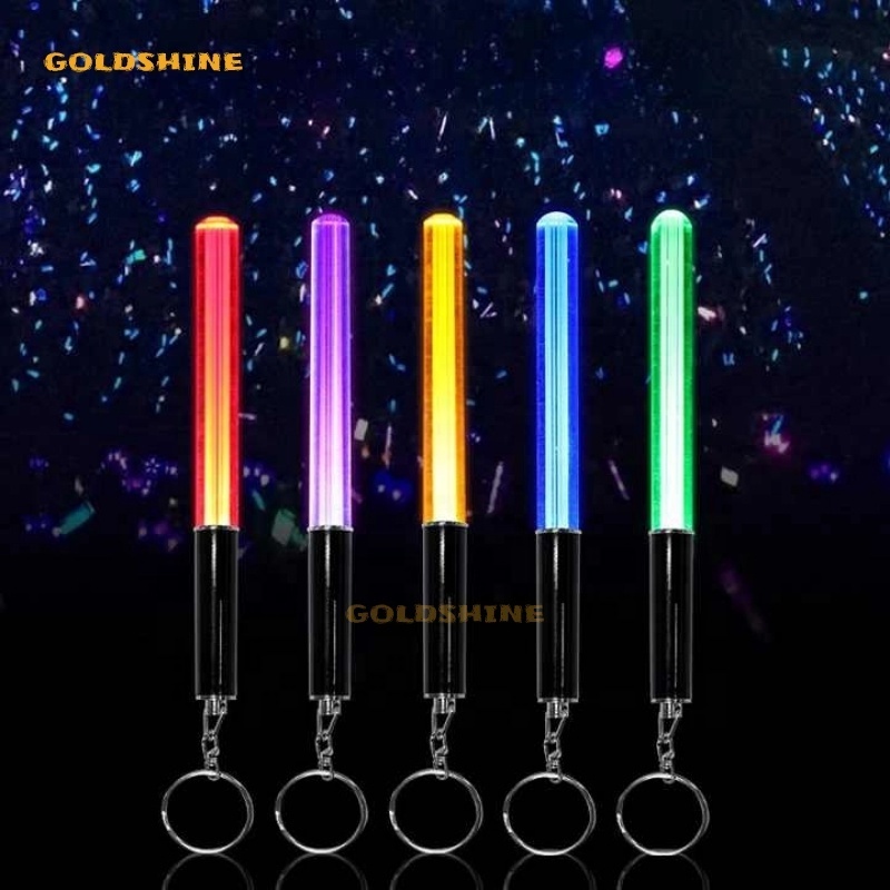 Mini Custom RGB LED Flashing Light Stick Promotional Concert Party Cheer Stick with Keychain for Valentines Day Celebration