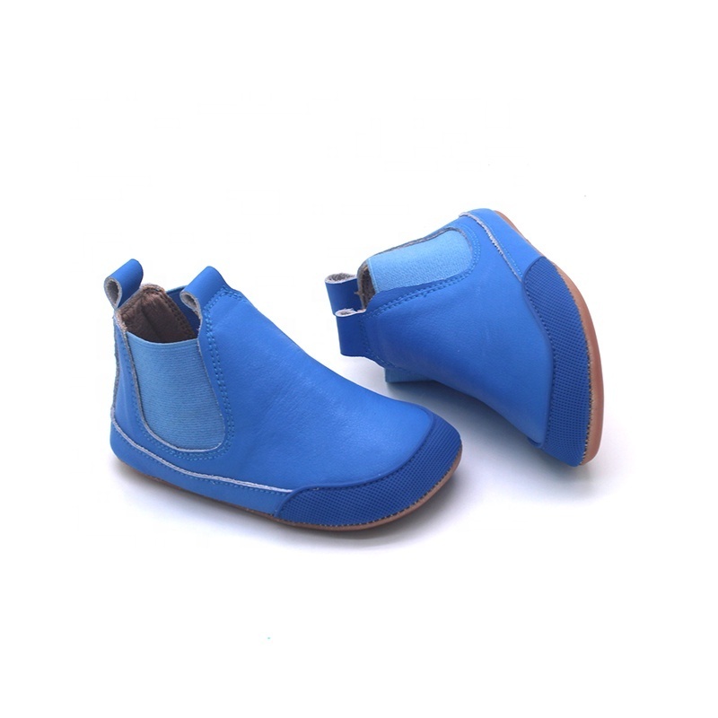 customized leather chelsea boots toddler baby wide toe box ergonomic barefoot zero drop barefoot kids shoes boots