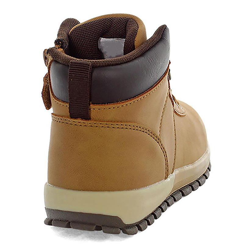 wholesale brown leather lace up boys girls winter warm kids shoes children boots