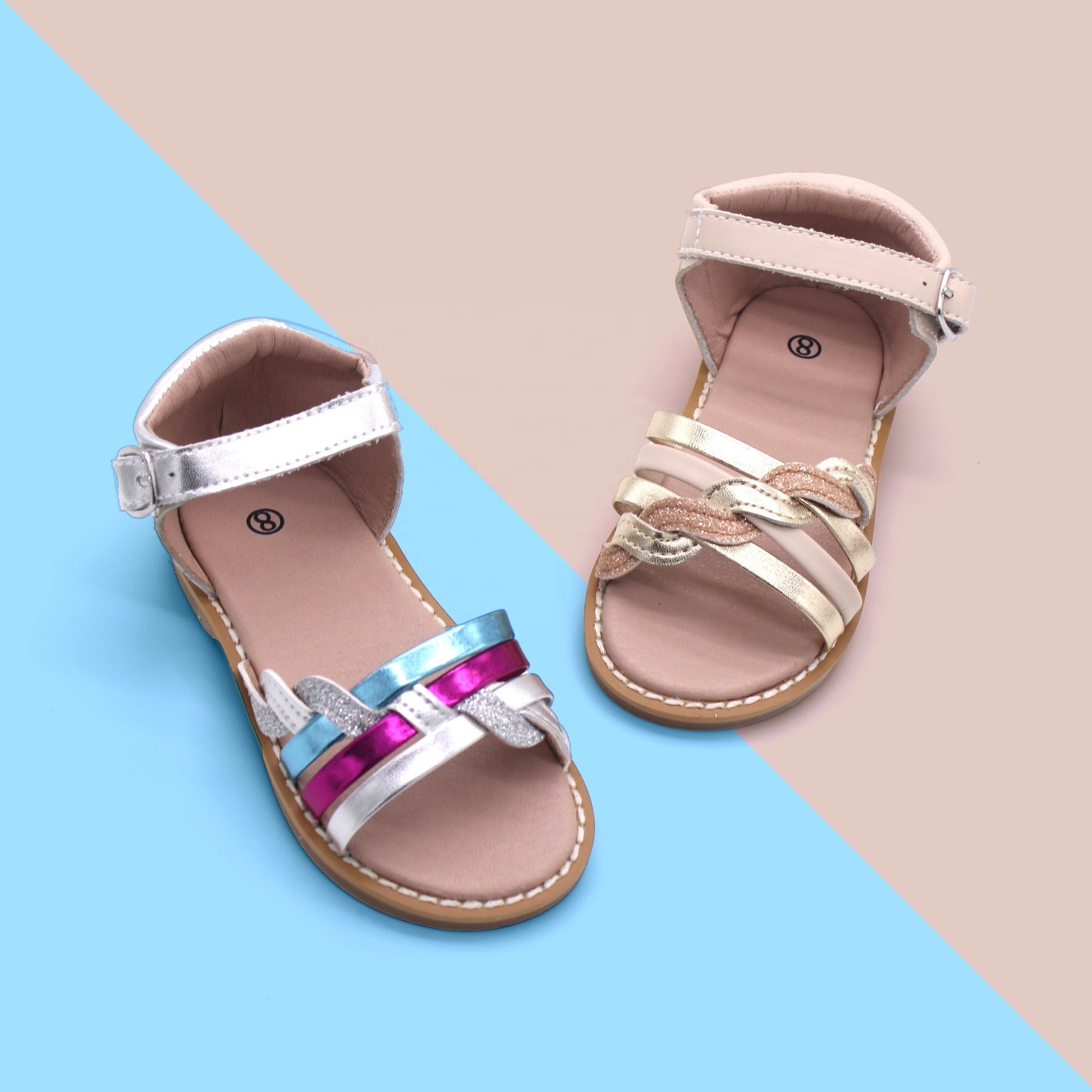 Summer gladiator beach flat boy girls toddler slides leather children jelly kids baby sandals