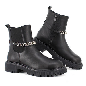 waterproof black leather high top little girls boys ankle formal boots kids children shoes