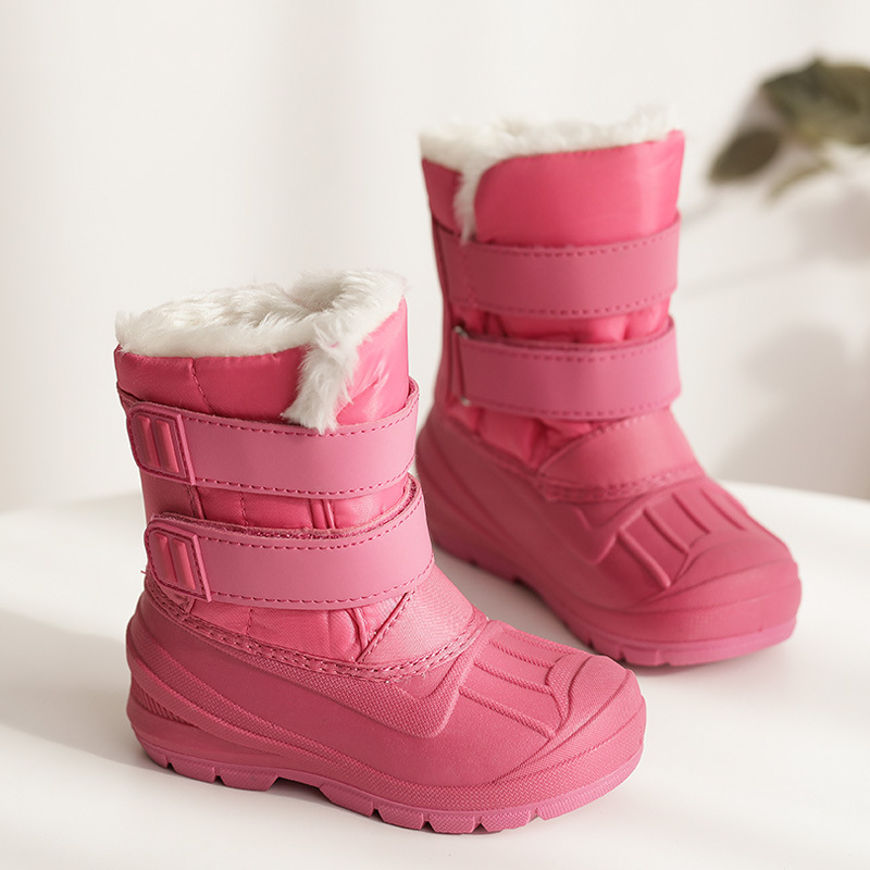 Warm men and women young children cotton shoes thickened velvet waterproof non slip winter snow boots