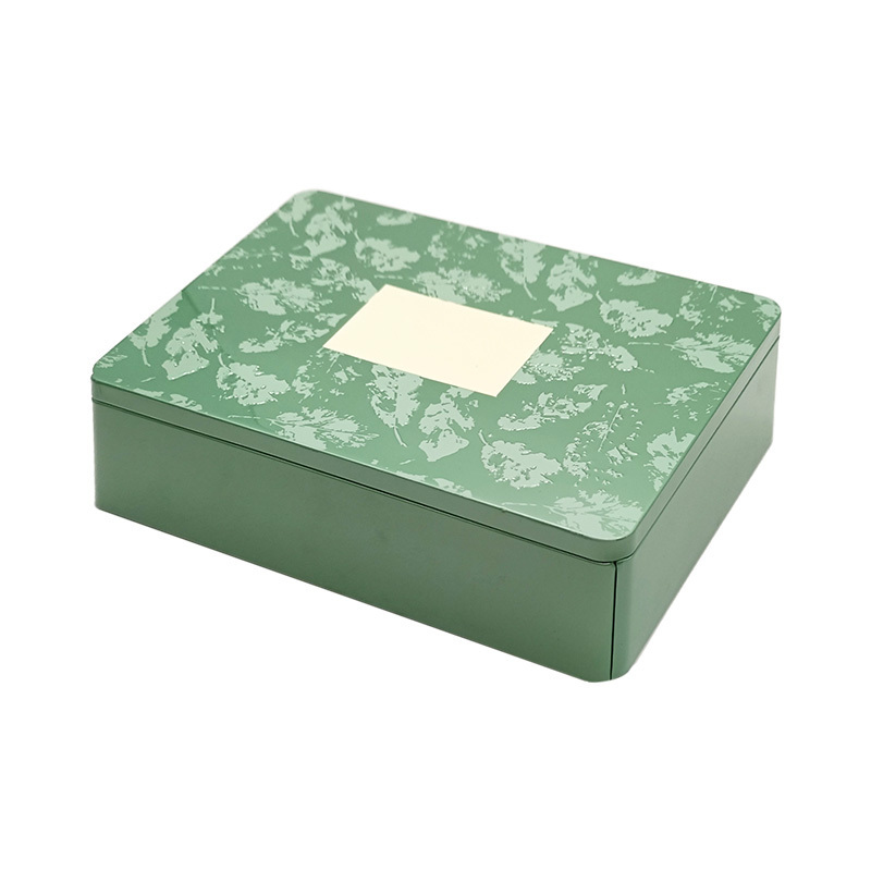 OEM Wholesale Tinplate Food Grade Iron Cheap Biscuit Storage Tin Rectangle Cookie Tins With Lid