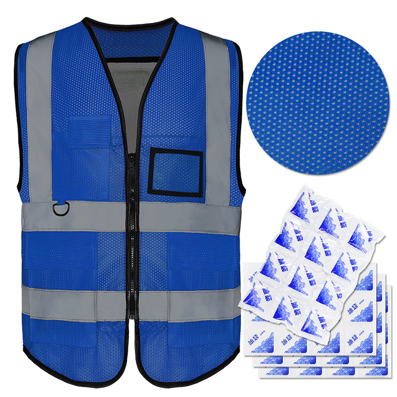 New Custom Logo Body Cooling Safety Vest With Ice Pack Ice Safety Jacket For Men Women Reflective Cool Vest For Hot Weather Work