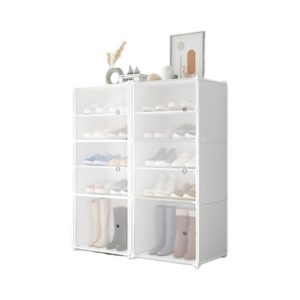 Modern Design Plastic Shoe Cabinet Storage Box Foldable Free Installation 9 Tiers Shoes Rack For Home