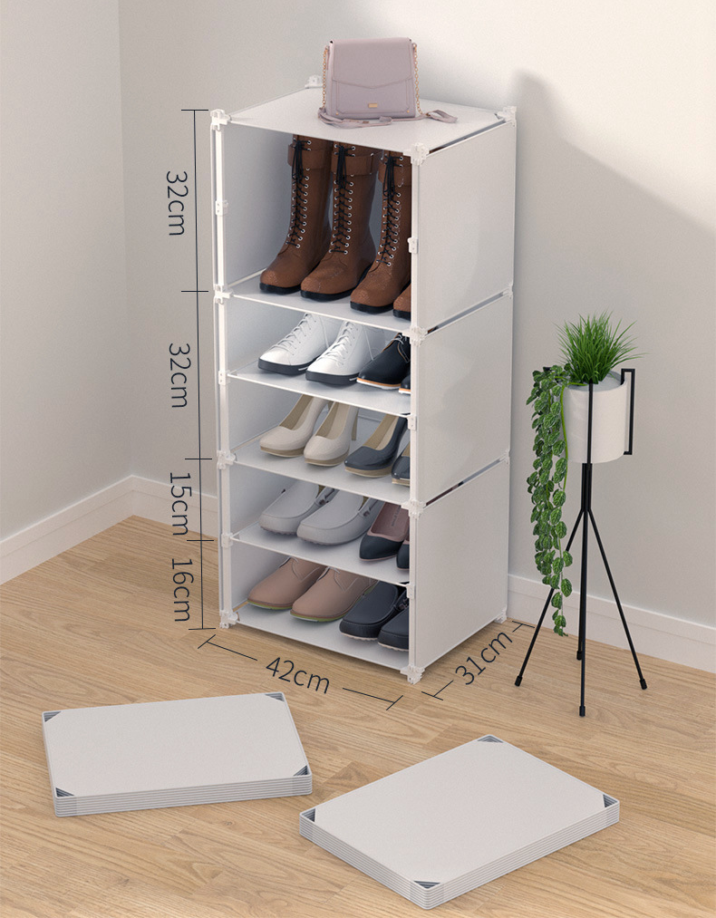 Modern Design Plastic Shoe Cabinet Storage Box Foldable Free Installation 9 Tiers Shoes Rack For Home