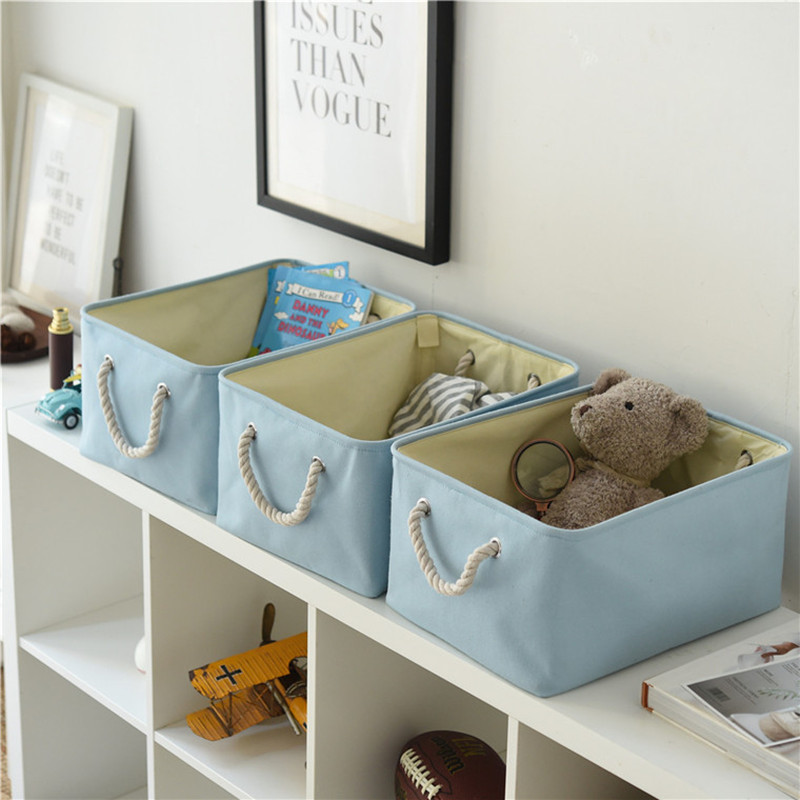 Top Quality Foldable Storage Boxes Collapsible Storage Bins Baby Kids Toy Cloth Organizer with Strong Handle