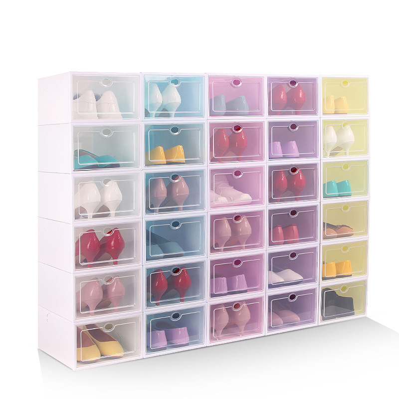 Modern Design Foldable Clear Drawer Case Shoe Organizer Thickened Stackable Cheap Plastic Shoe Boxes