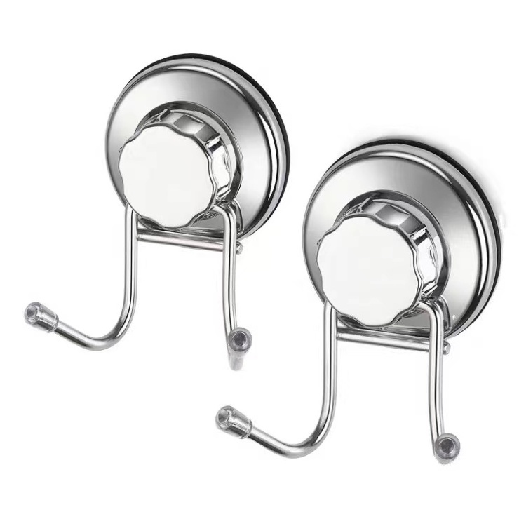 Hanging Heavy Duty Shower Suction Cup Hooks Bathroom Stainless Double Wall Vacuum Suction Cup Hook