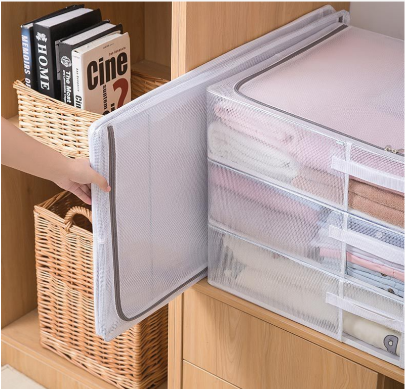 2024 Shopify Dropshipping Under Bed Cube  PVC Jumbo Wardrobe Closet Storage Bag Foldable Bedding Organizer for Clothes