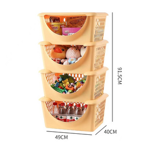 Big Capacity 4 Tiers Household Sundries Organizer Kids Toy Storage Box Plastic Stackable Storage Bins