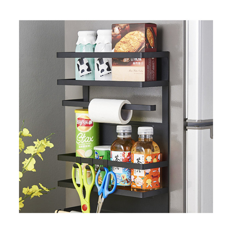 Creative Multifunction Carbon Steel Hanging Holder Metal Refrigerator Side Hanger Organizer Storage Rack