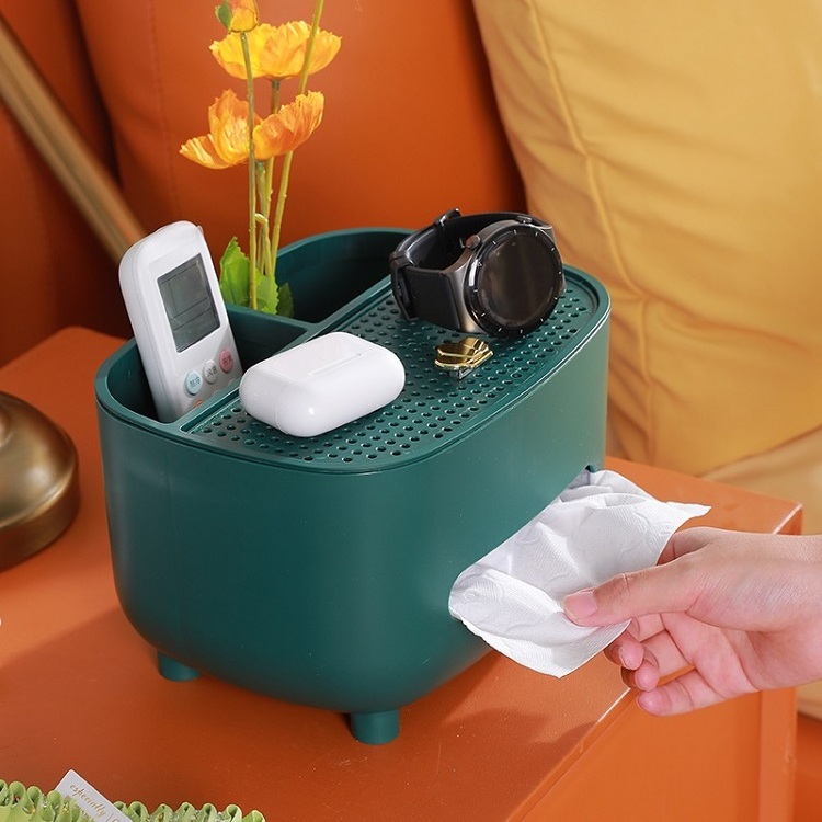 Living Room Desktop Storage Container Napkin Organizer Paper Dispenser Holder Plastic Facial Tissue Box