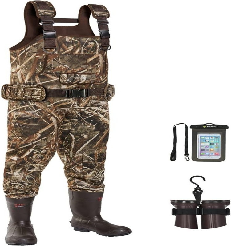 2023 Hot Sale Waterproof Cleated Neoprene Bootfoot Fishing Chest Hunting Waders With Boot Hanger