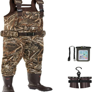 2023 Hot Sale Waterproof Cleated Neoprene Bootfoot Fishing Chest Hunting Waders With Boot Hanger