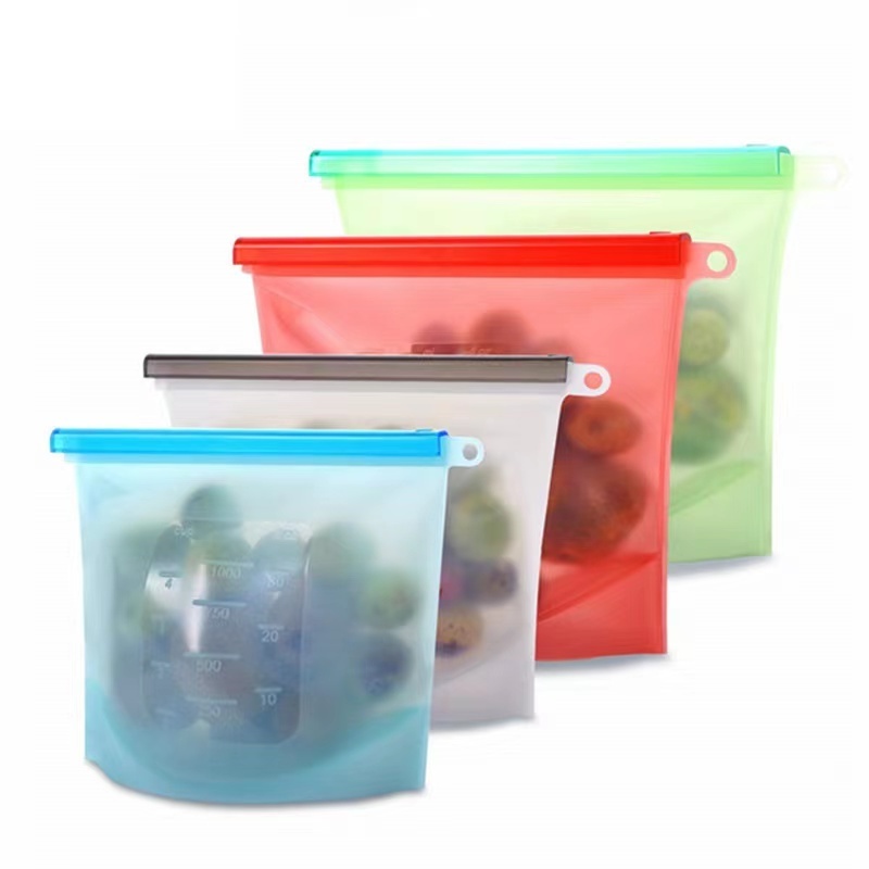 Amazon 2023 Eco friendly Sealer Anti Leaking Kitchen Keep Fresh Reusable Silicone Food Storage Bags