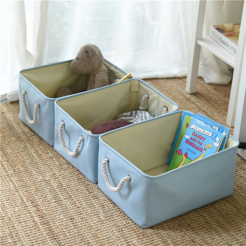 Top Quality Foldable Storage Boxes Collapsible Storage Bins Baby Kids Toy Cloth Organizer with Strong Handle