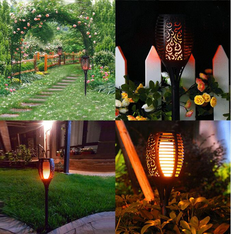 High Quality Waterproof Outdoor Solar Flame Lighting Garden Lamp Lantern Light