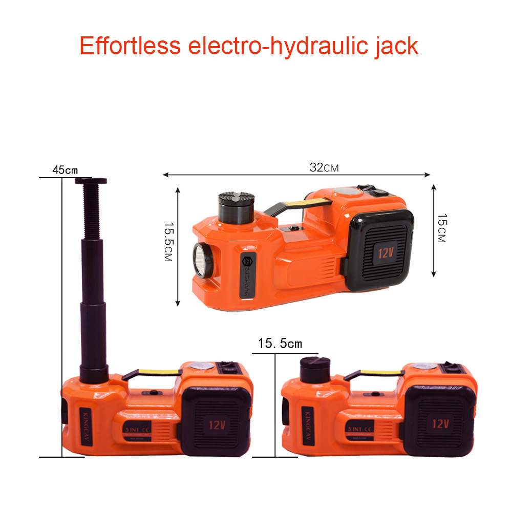 Electric Car Jack Kit 5Ton 12V Hydraulic Car Jack Lift with Electric Impact Wrench for SUV MPV Sedan Truck Change Tires Garage