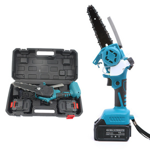 21V 6 Inch Tool Brush Wood Cutting Machine Garden Pruning Cutter Electric Power Battery Cordless Mini Chain Saws ChainSaw