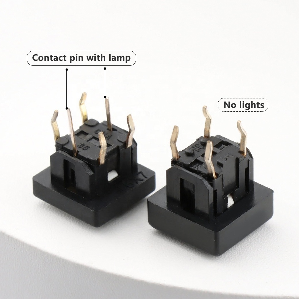 LED tact switch Momentary Self lock Square illuminated tactile switch with LED