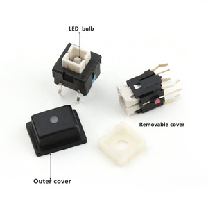 LED tact switch Momentary Self lock Square illuminated tactile switch with LED