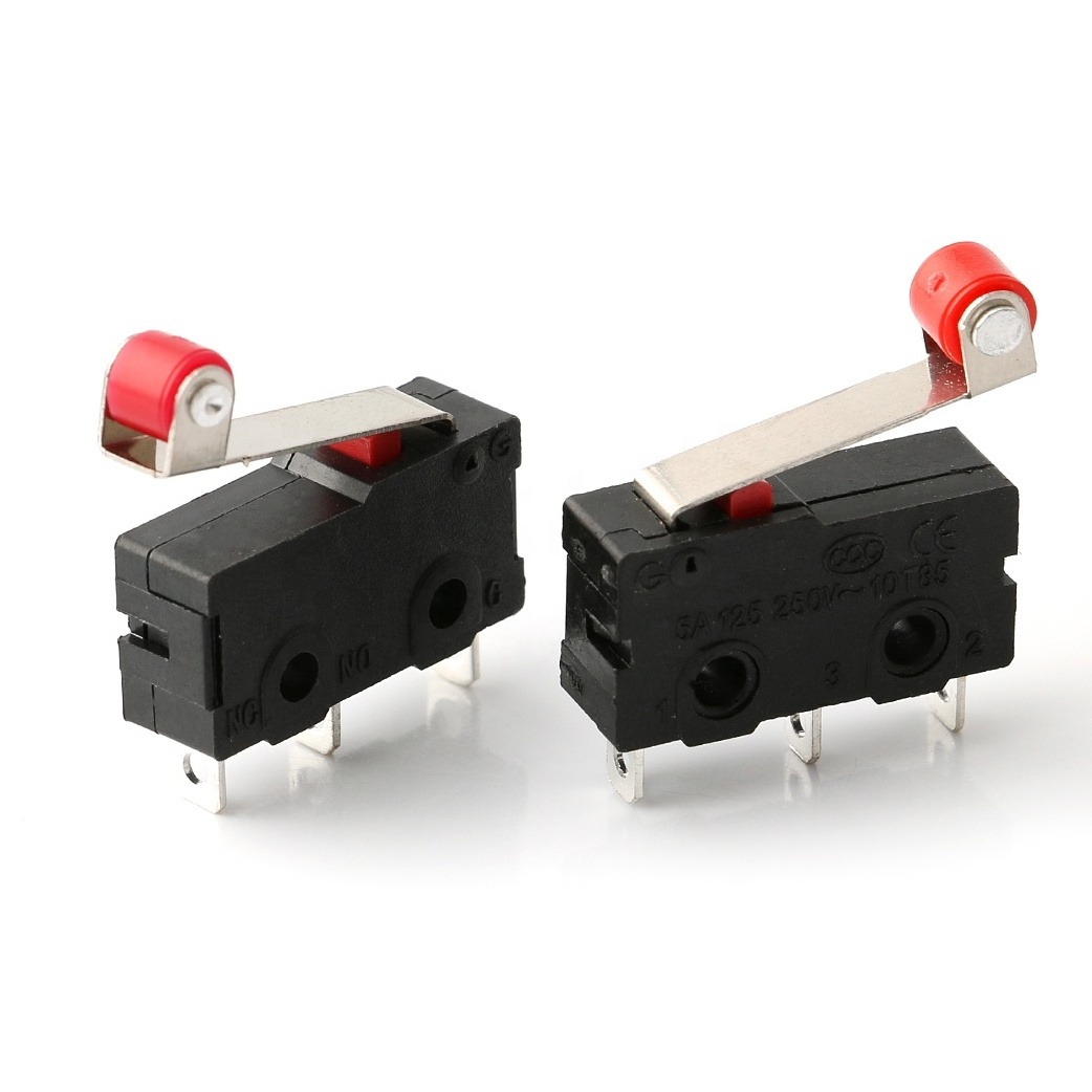 Micro Limit Switch K12 3 pin Long Straight Hinge Lever for Arduino ON-OFF Momentary Push Button mini limit switches SPDT