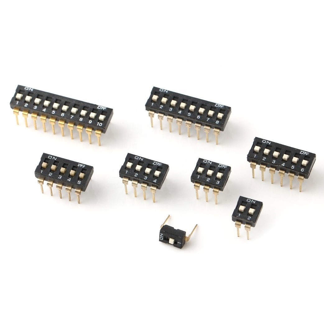 High quality 2.54mm pitch dip switches 1-10 PIN  dial switch 1-10 position dip switch