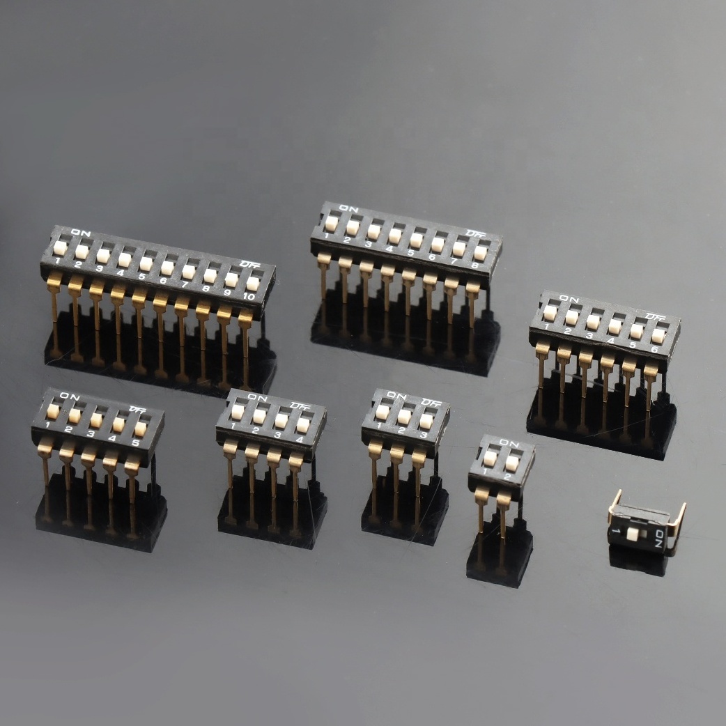 High quality 2.54mm pitch dip switches 1-10 PIN  dial switch 1-10 position dip switch