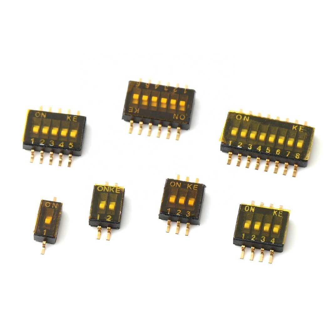 SMD dip switch smd 1-12pin 1.27 pitch 4p7t 127mm smt smd Dial Switch 1 2 3 4 5 6 7 8 9 10 11 12 pin position 1.27mm dip switch