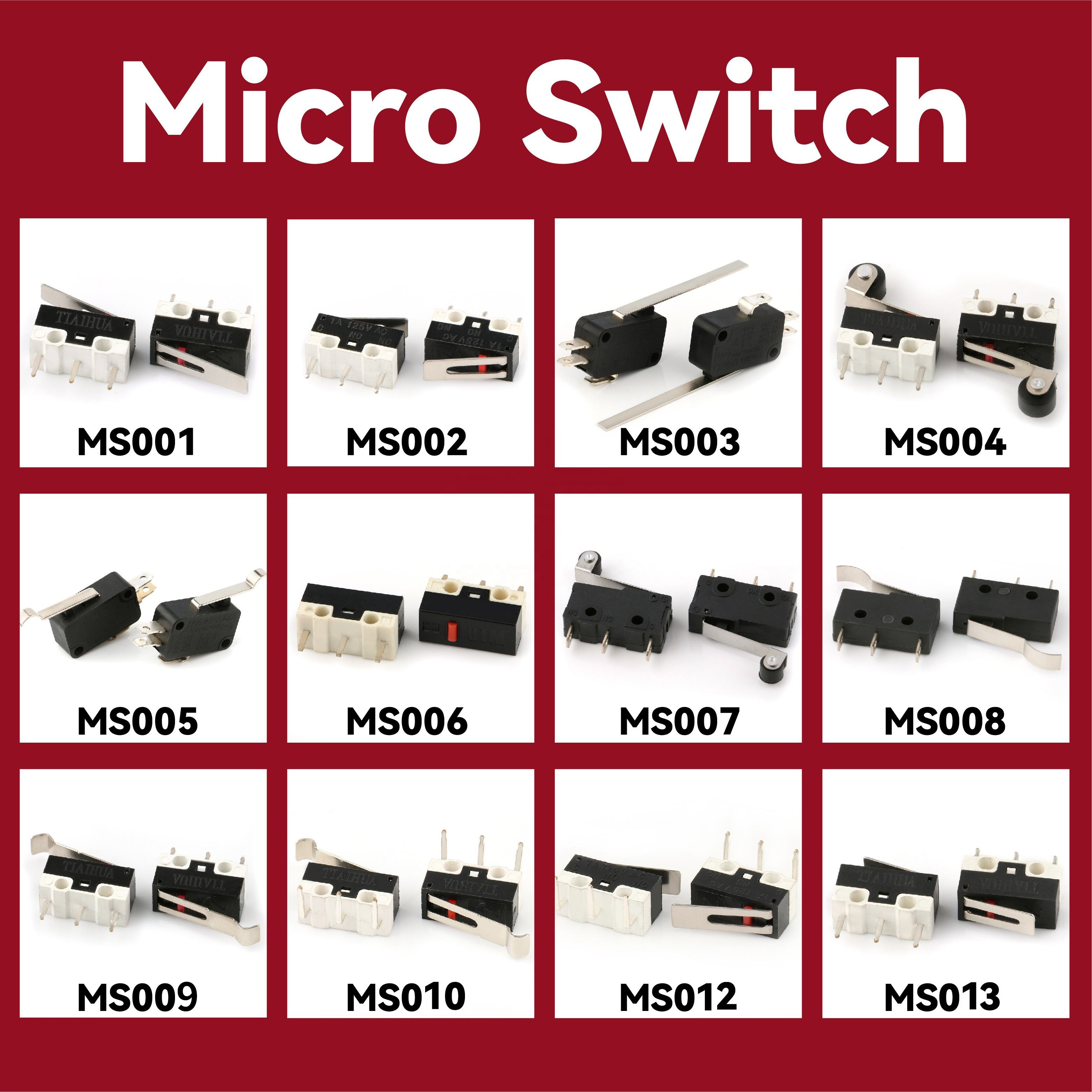 3 Pins 125V switch micro 2pin on off micro switch blade endstop microswich small micro limit switch