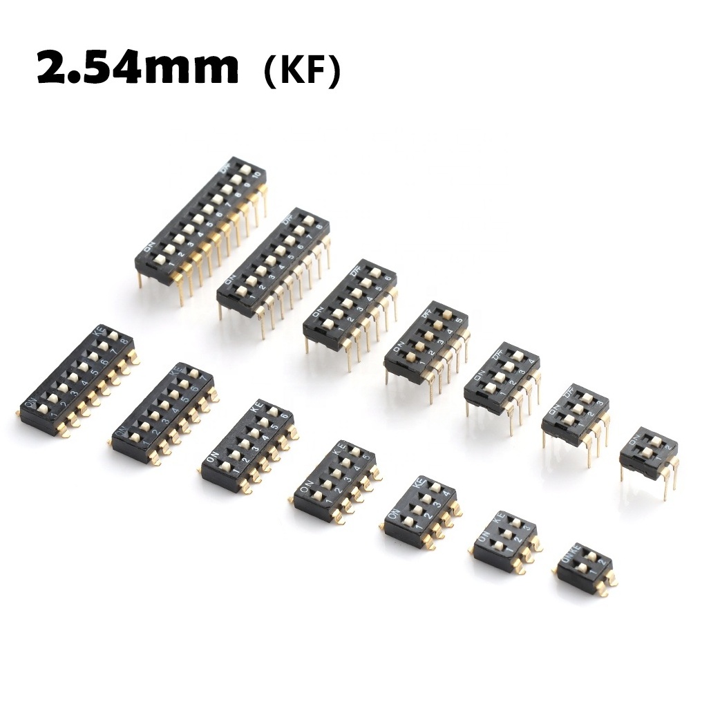 High quality 2.54mm pitch dip switches 1-10 PIN  dial switch 1-10 position dip switch