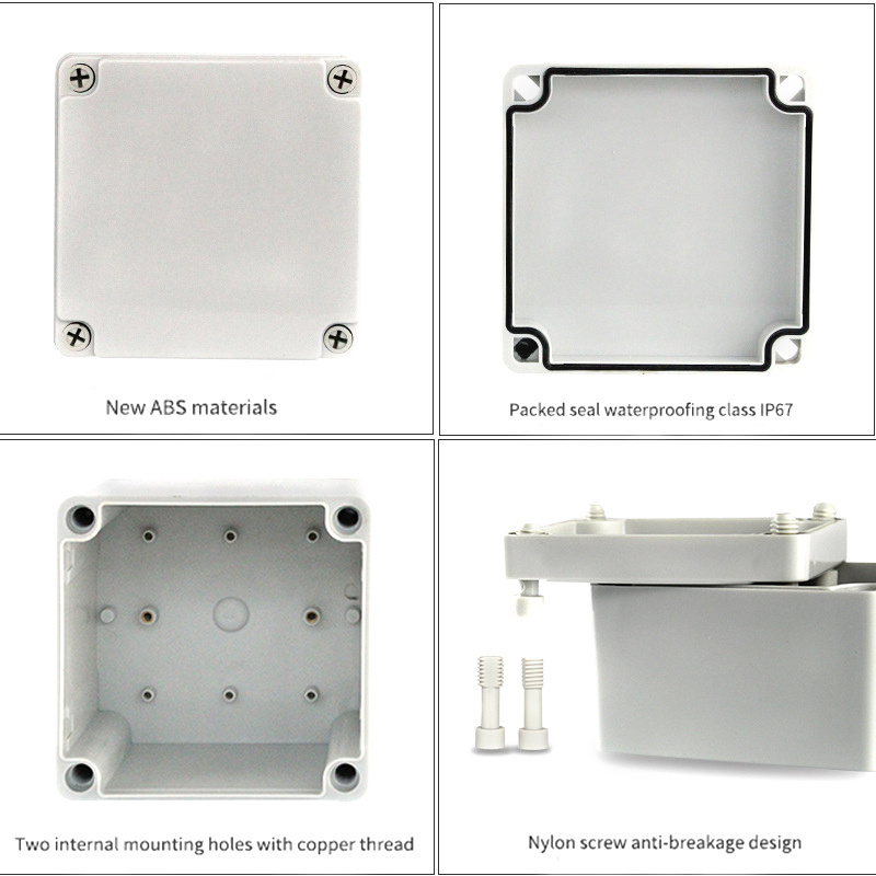 Custom Waterproof Electrical Box 250*150*100/130 200*200*95/130 280*190*130/180 IP67 ABS Plastic Electric Junction Enclosure