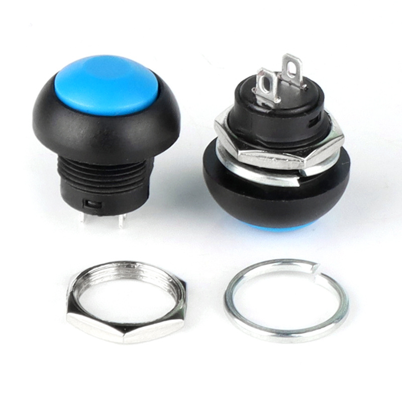 12mm push button switch Sanp in Plastic red green blue white black yellow 12mm power push button switch