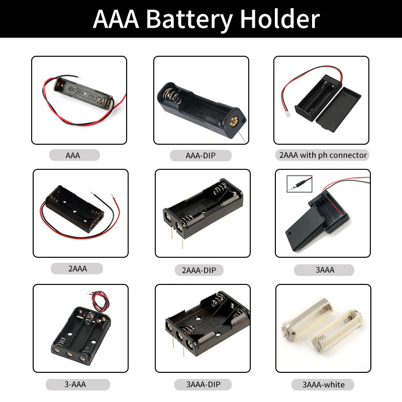 8AA 12v battery holder case smt AA 8slots plastic button battery holder case with switch&cover