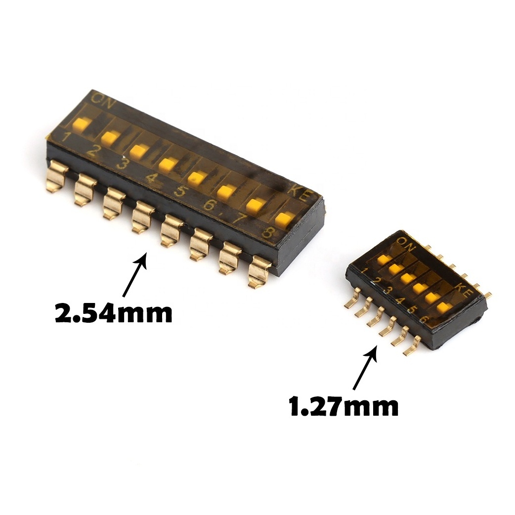 SMD dip switch smd 1-12pin 1.27 pitch 4p7t 127mm smt smd Dial Switch 1 2 3 4 5 6 7 8 9 10 11 12 pin position 1.27mm dip switch