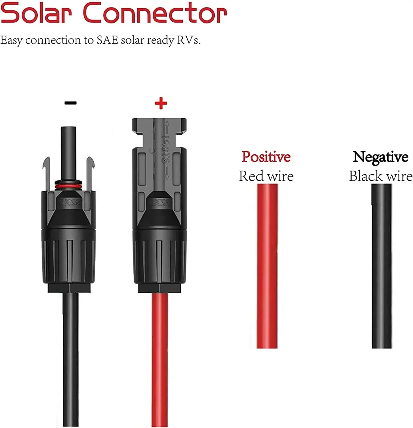 Solar Connector to XT60 Female Adapter Extension cable for Solar Panel RV Portable Power Station Solar Generator