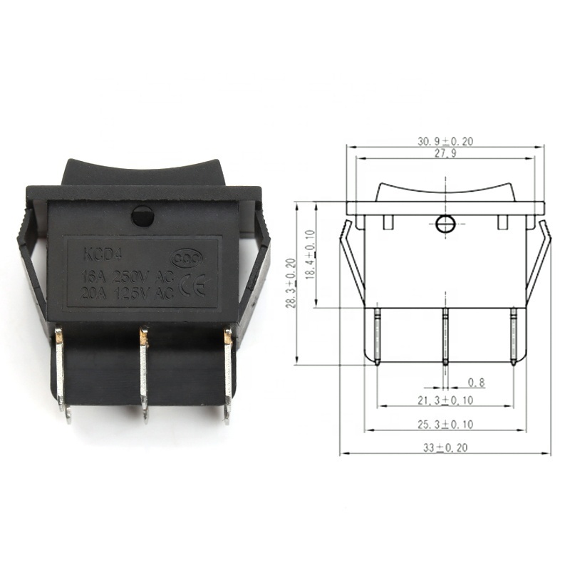 Rocker Switch SPST DPDT 6A/12A 250V AC Electrical Equipment high quality rocker switch pcb leci rs601 boat rocker Switches