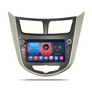 Android 10.0 car GPS dvd player for HYUNDAI VERNA ACCENT SOLARIS 2011-2012 TV BT Ipod Radio Steering Wheel Control with wifi 4G