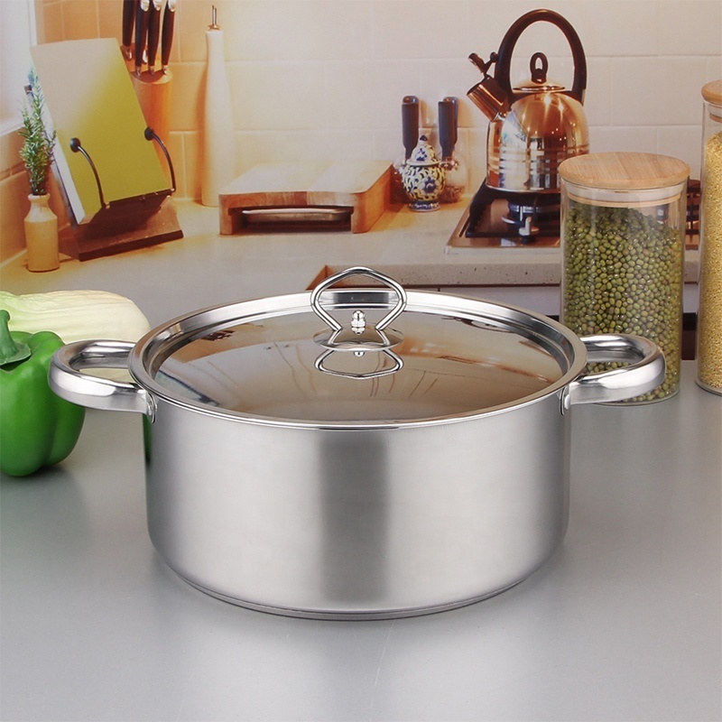 15PCS Stainless Steel Capsuled Bottom Cooking Pot and Pan German Style Cookware Sets With Steel Lid