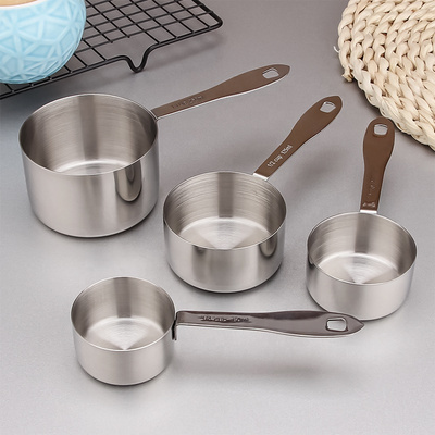 measuring cups and spoons set Stainless Steel 4 Pcs adjustable Measuring Cup Baking Uses Measuring Cups Set With handle