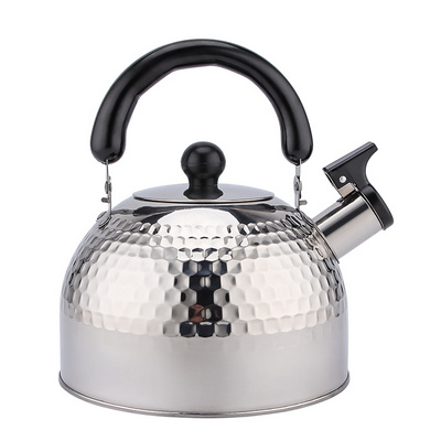 Food grade stainless steel  whistle tea kettle with wood pattern Handle for stovetops Induction Diamond design water kettle