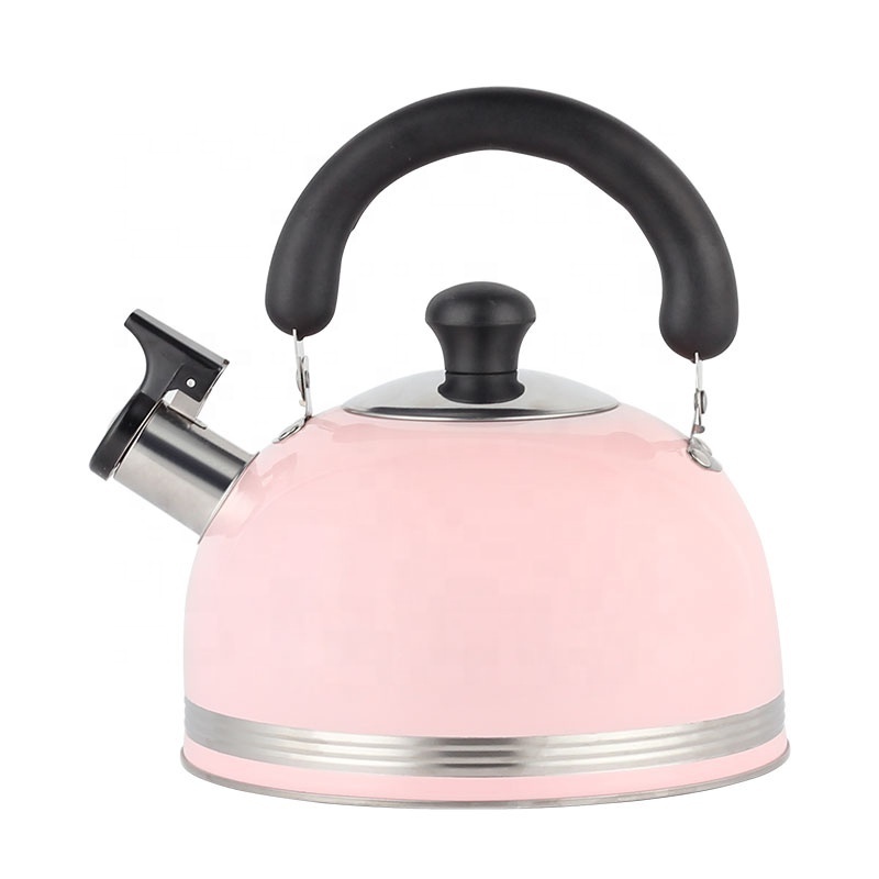 Stove Top Stainless Steel Korean Whistling Tea Kettle Colorful Tea Pot Heat Resistant Water Kettle