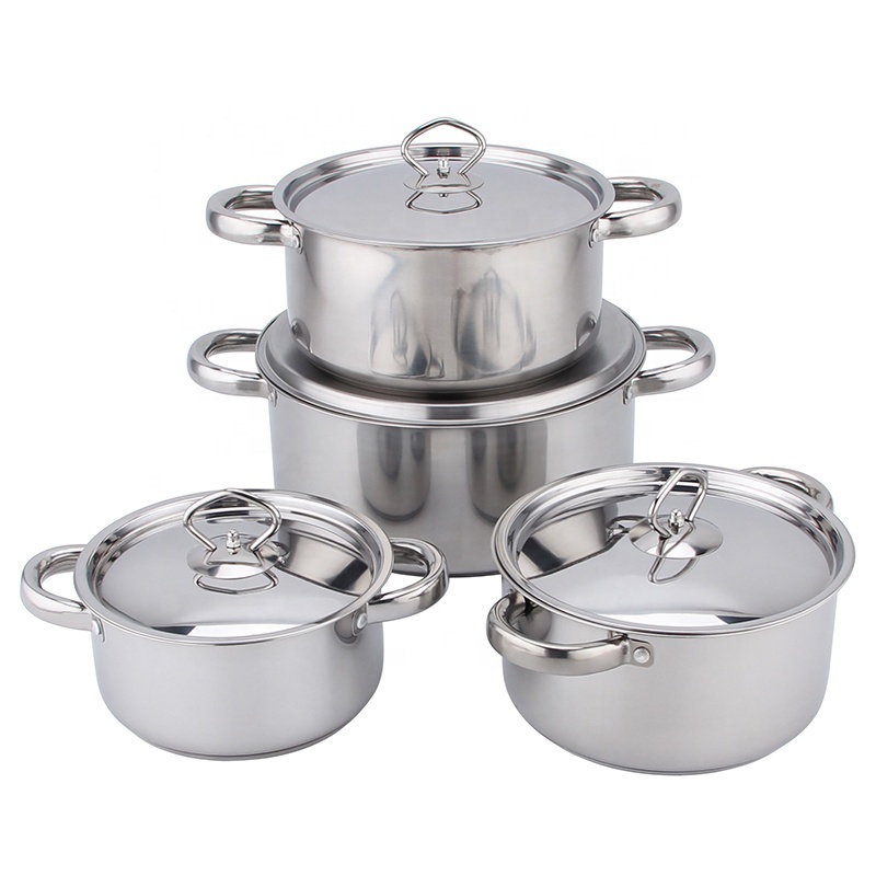 15PCS Stainless Steel Capsuled Bottom Cooking Pot and Pan German Style Cookware Sets With Steel Lid