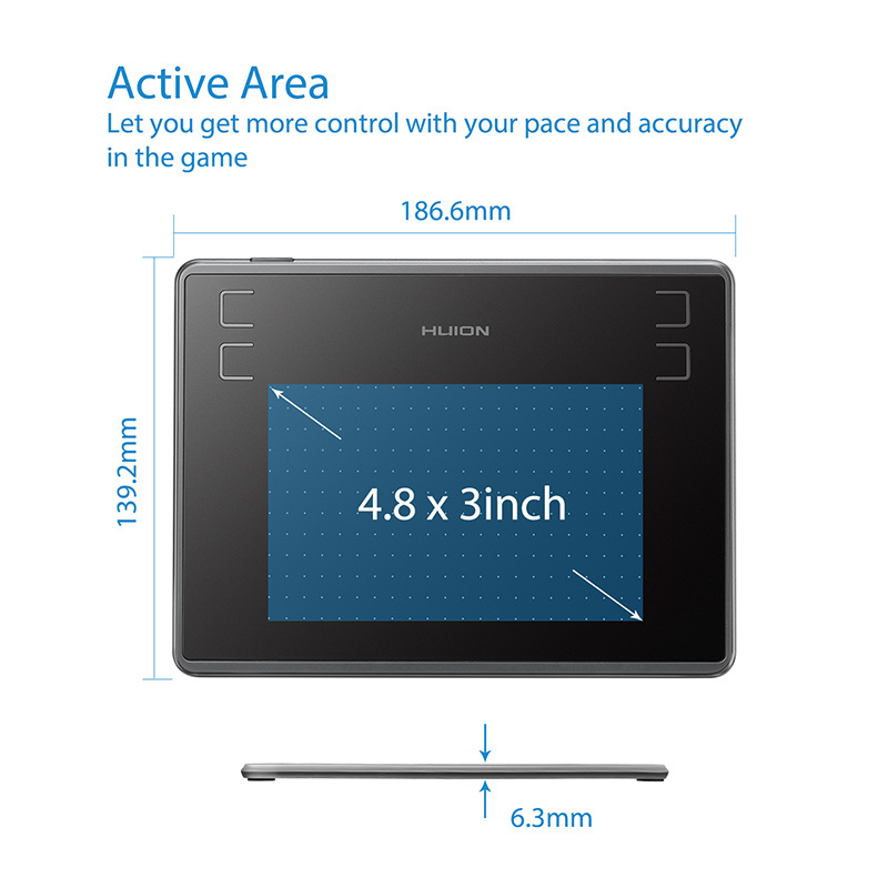 Huion H430P digital writing electronic graphic drawing tablet USB signature pad with stylus