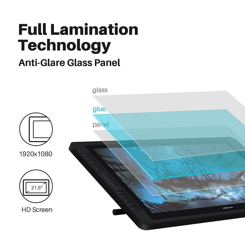 Huion KAMVAS Pro 22 120%sRGB Full Lamination Pen Display LCD interaction Graphic drawing Tablet Monitor