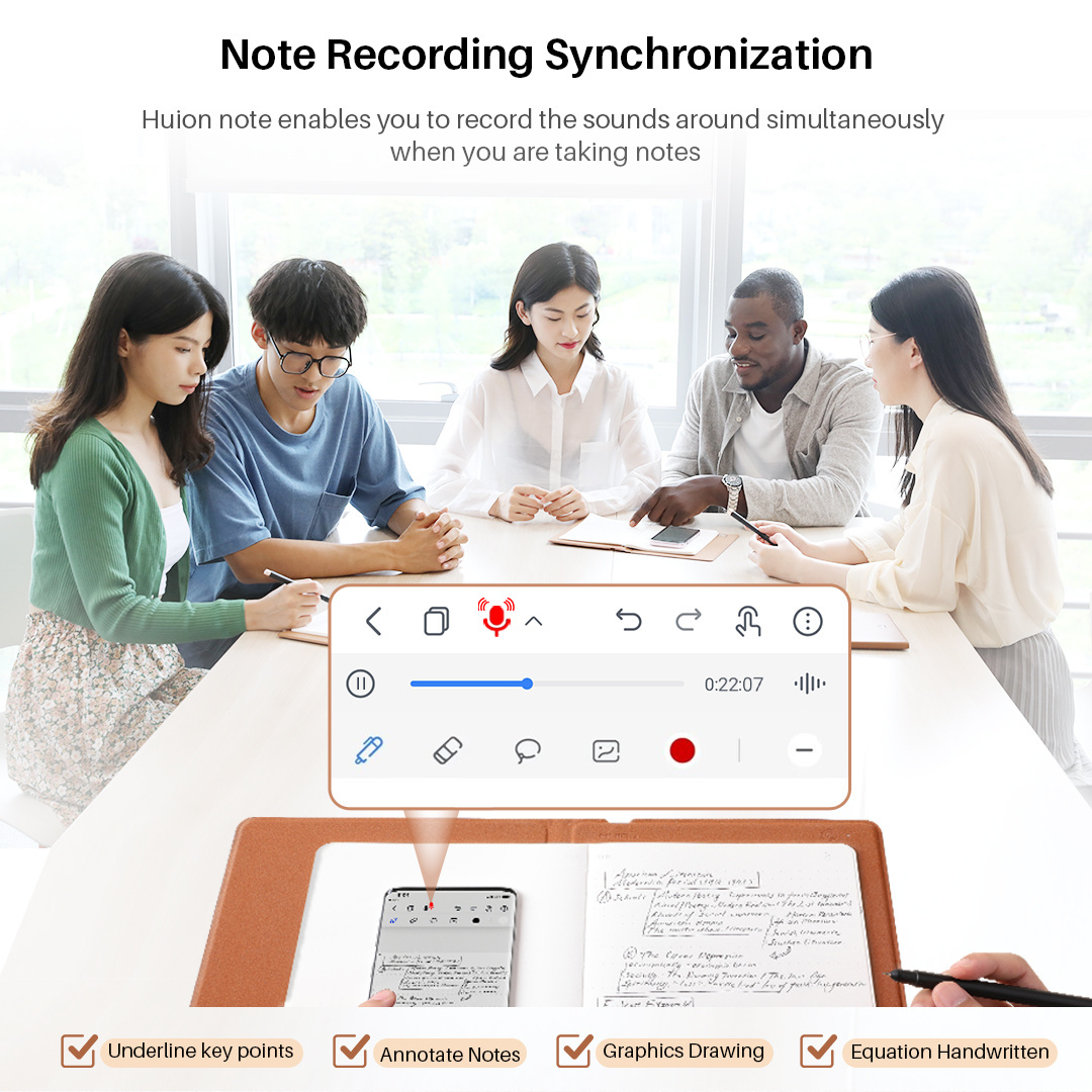 Huion note X10 portable business recording playback drawing wireless connection multifunction digital smart notebook with pen