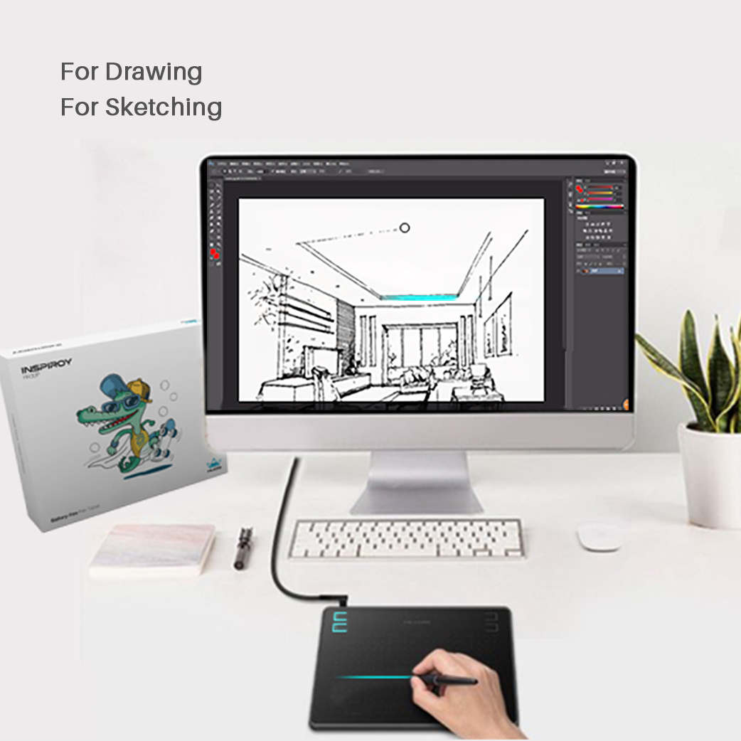 Huion H430P digital writing electronic graphic drawing tablet USB signature pad with stylus