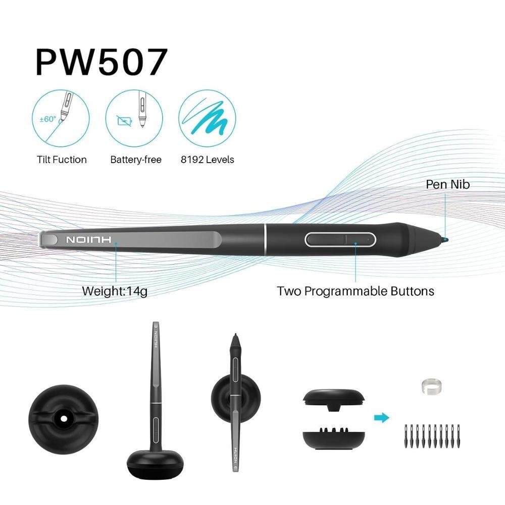 13 inch battery free stylus 8192 Levels pen pressure Huion interactive digital graphic drawing tablet Pen Display