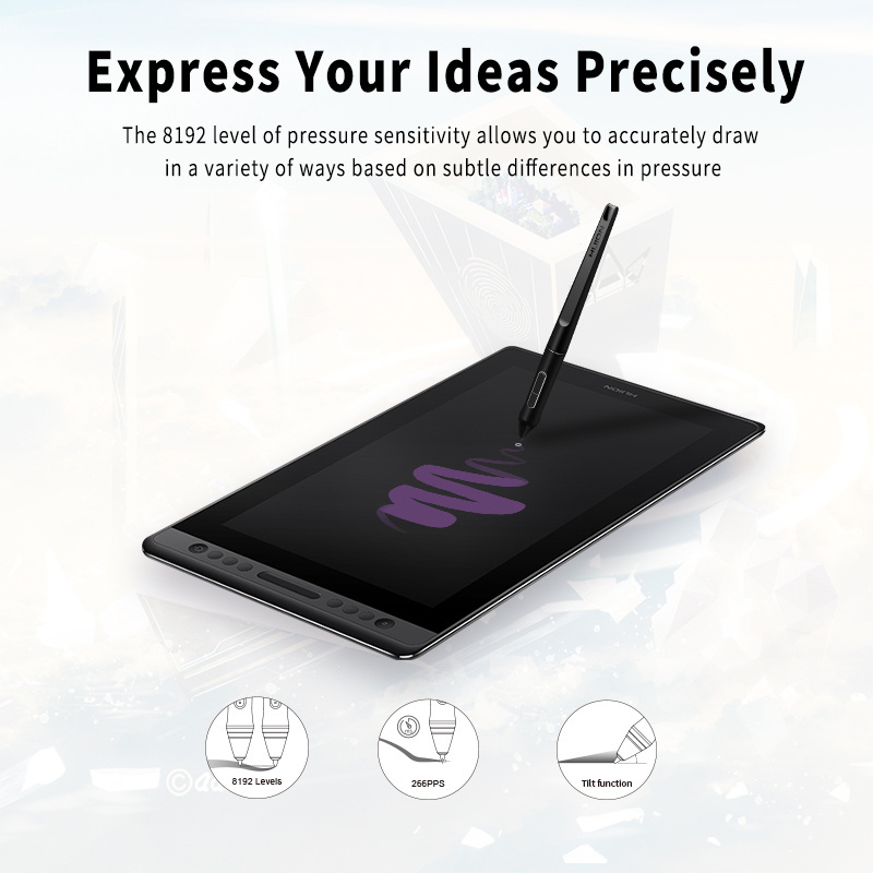 Huion KAMVAS PRO 16 professional animation 3D design interactive lcd display digital Graphic Drawing Tablet pen Monitor